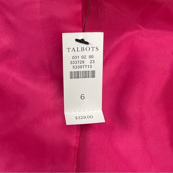 NWT Talbots Pink‎ Wool Blend Hooded Coat Faux Fur Trim Women’s Size 6 Winter - Picture 9 of 10